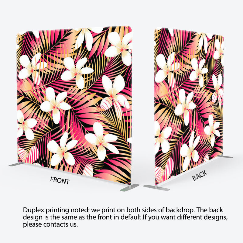 Aperturee - Aperturee Tropical White Hibiscus Black Birthday Backdrop Cover