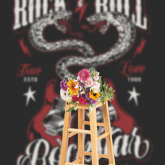 Aperturee - Rock And Roll Snake Guitar Musical Party Backdrop