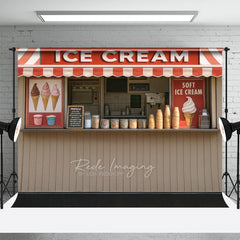 Aperturee - Aperturee Ice Cream Dessert Shop Brown Rug Combo Set Backdrop