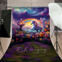 Aperturee - Aperturee Wonderland Colorful Unicorn Cake Smash Sweep Backdrop