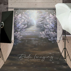 Aperturee - Aperturee Foggy Pink Misty Blossoms Garden Photo Sweep Backdrop