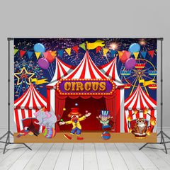 Aperturee - Circus Spark Balloons Ferris Wheel Animals Backdrop