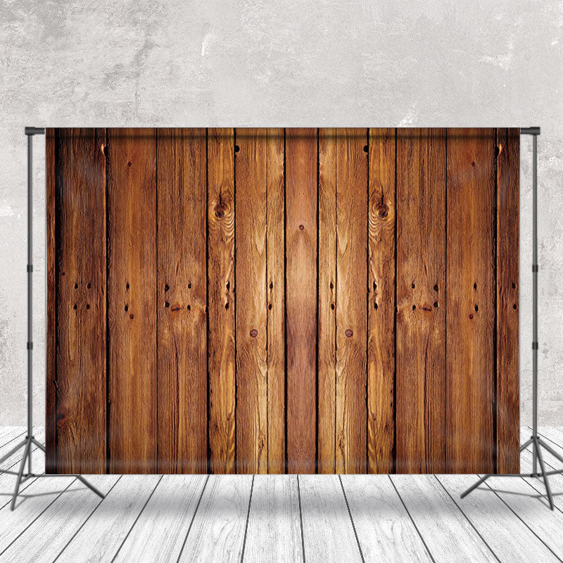 Aperturee - Retro Brown Wood Texture Backdrop for Photography