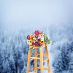 Aperturee - Winter Foggy Snowy Forest Wonderland Backdrop