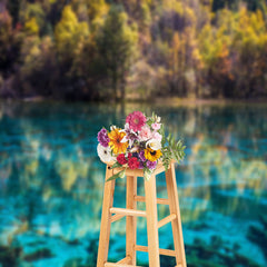 Aperturee - The Clear River Reflects The Trees Photo Backdrop