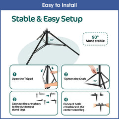 Aperturee 20x10ft Photography Backdrop Stand Kit for Room Set, Adjustable Pipe Frame, Stable for Studio and Event Use