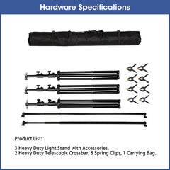 Aperturee 20x10ft Photography Backdrop Stand Kit for Room Set, Adjustable Pipe Frame, Stable for Studio and Event Use