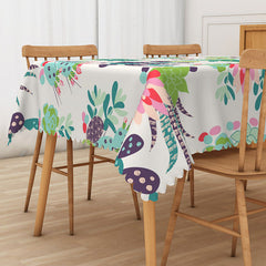 Aperturee Colorful Cactus and Floral Tablecloth, for Fiesta, Cinco de Mayo, or Southwest Desert Themed Party