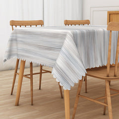 Aperturee Minimalist Grey Stripe Tablecloth, Simple Modern Farmhouse Style for Everyday Kitchen and Dining Decor