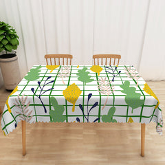 Aperturee Fresh Spring Tablecloth with Boho Green Plaid Pattern, for Farmhouse Kitchen and St. Patrick's Day Decor