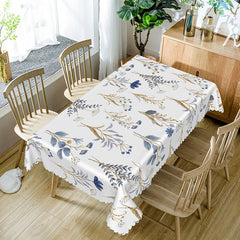 Aperturee Elegant Boho Tablecloth with Autumn Flowers, for Rustic Fall Wedding or Thanksgiving Dining Decor