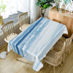 Aperturee Sweet Summer Tablecloth with Blue Ocean Vibe, for Coastal, Beach House, and Under the Sea Party Decor