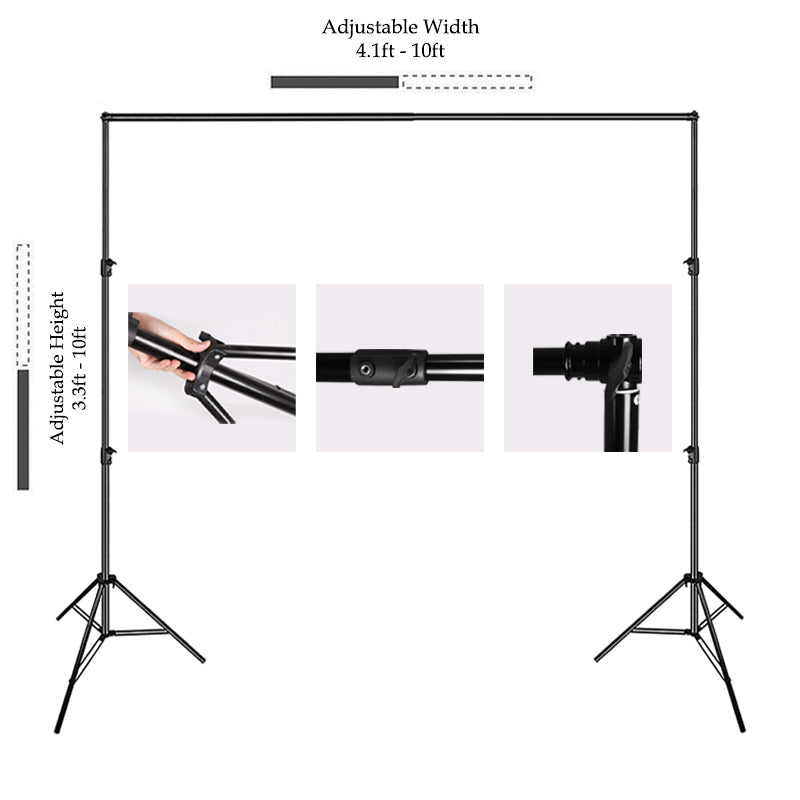 Aperturee - 10X10FT Metal Adjustable Photography Backdrop Stand