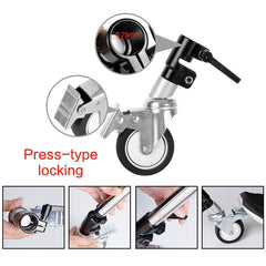 Aperturee - 3Pcs Black Photography Stand Swivel Caster Wheel