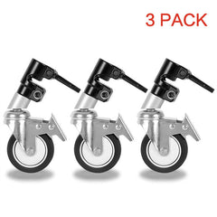 Aperturee - 3Pcs Black Photography Stand Swivel Caster Wheel