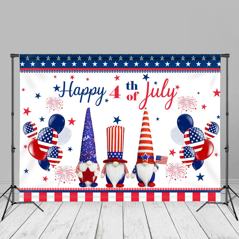 Aperturee - 4Th July Dwarf USA Balloons Independence Day Backdrop