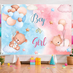Aperturee - (7 Day Delivery) Aperturee Pink Blue Boy or Girl Gender Reveal Backdrop