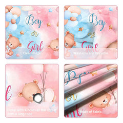 Aperturee - (7 Day Delivery) Aperturee Pink Blue Boy or Girl Gender Reveal Backdrop