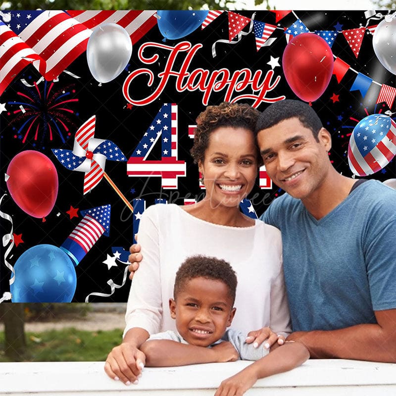 Aperturee - (7 Day Delivery) Aperturee Usa Flag 4th July Cheers Independence Day Backdrop
