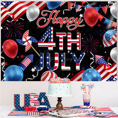 Aperturee - (7 Day Delivery) Aperturee Usa Flag 4th July Cheers Independence Day Backdrop