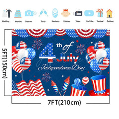 Aperturee - (7 Day Delivery) Aperturee Usa Flag Sparkle 4th July Independence Day Backdrop