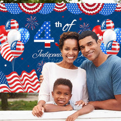 Aperturee - (7 Day Delivery) Aperturee Usa Flag Sparkle 4th July Independence Day Backdrop
