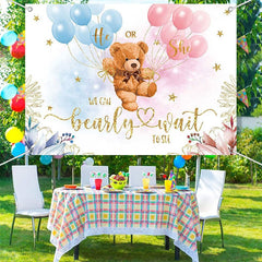 Aperturee - (7 Day Delivery) Aperturee We Can Bearly Wait Gender Reveal Backdrop