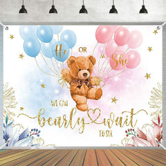 Aperturee - (7 Day Delivery) Aperturee We Can Bearly Wait Gender Reveal Backdrop