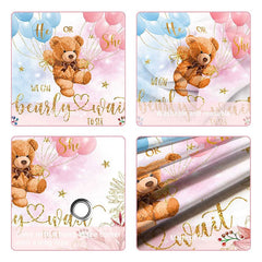 Aperturee - (7 Day Delivery) Aperturee We Can Bearly Wait Gender Reveal Backdrop