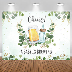 Aperturee - A Baby is Brewing Feeding Bottle and Beer Baby Shower Backdrop
