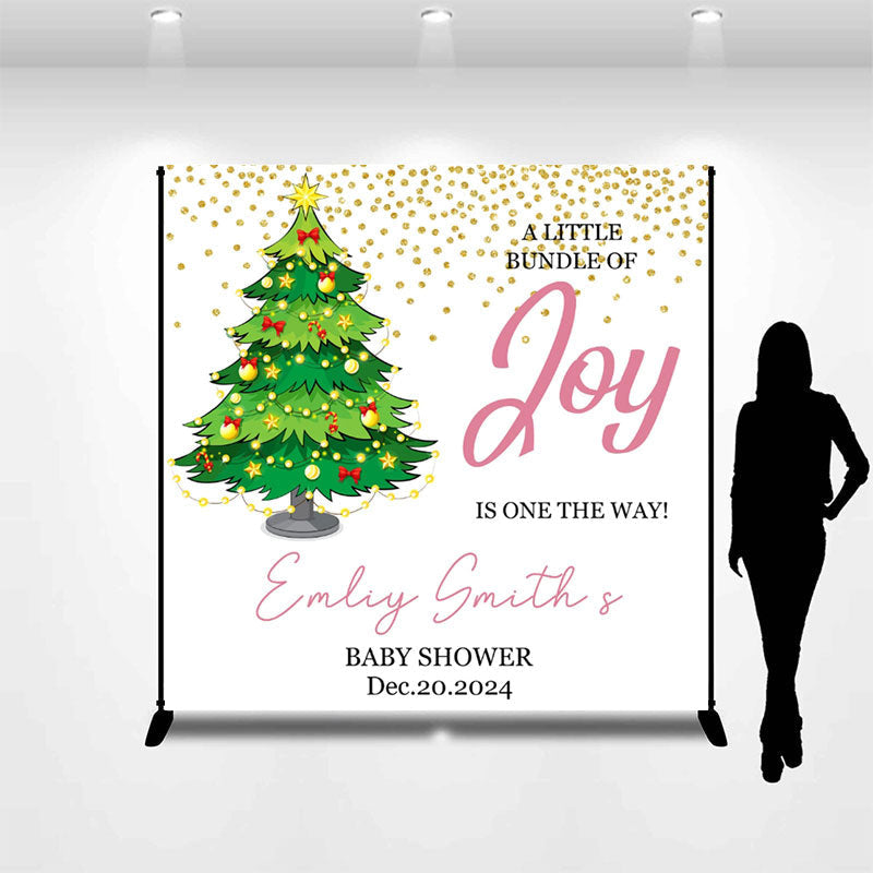 Aperturee - A Bundle Of Joy Xmas Custom Baby Shower Backdrop