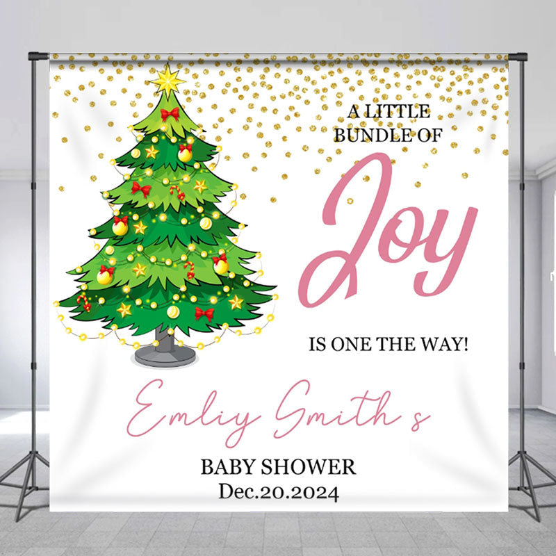 Aperturee - A Bundle Of Joy Xmas Custom Baby Shower Backdrop