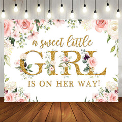 Aperturee - A Sweet Little Girl Is On the Way Baby Shower Backdrop