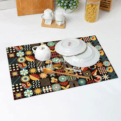 Aperturee - Abstract Floral Ethnic Style Set Of 4 Placemats