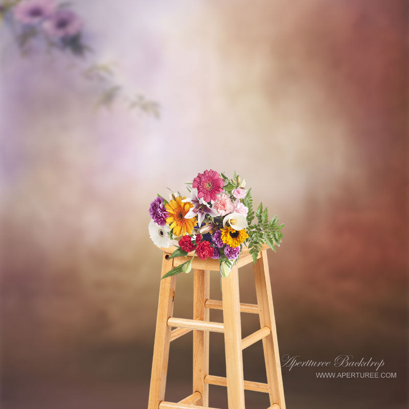 Aperturee - Abstract Purple Petunias Portrait Photo Backdrop