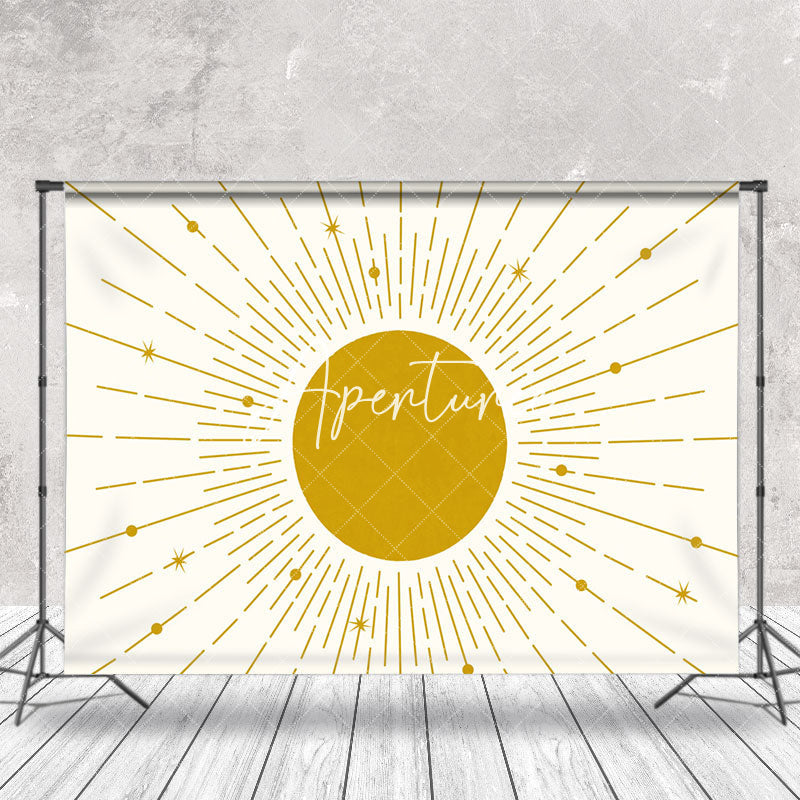 Aperturee - Abstract Vintage Sunrise Boho Photo Booth Backdrop