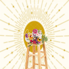 Aperturee - Abstract Vintage Sunrise Boho Photo Booth Backdrop