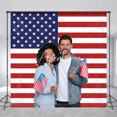 Aperturee - American Flag Custom Photo Independence Day Backdrop