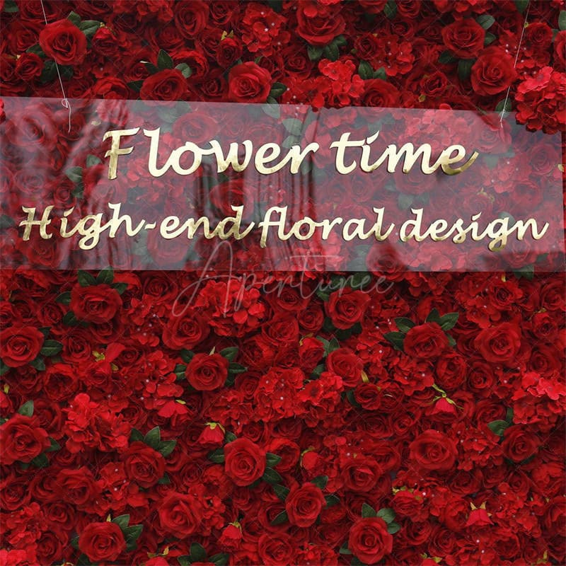 Aperturee - Aperturee 3D Red Rose Outdoor Wedding Decor Floral Backdrop