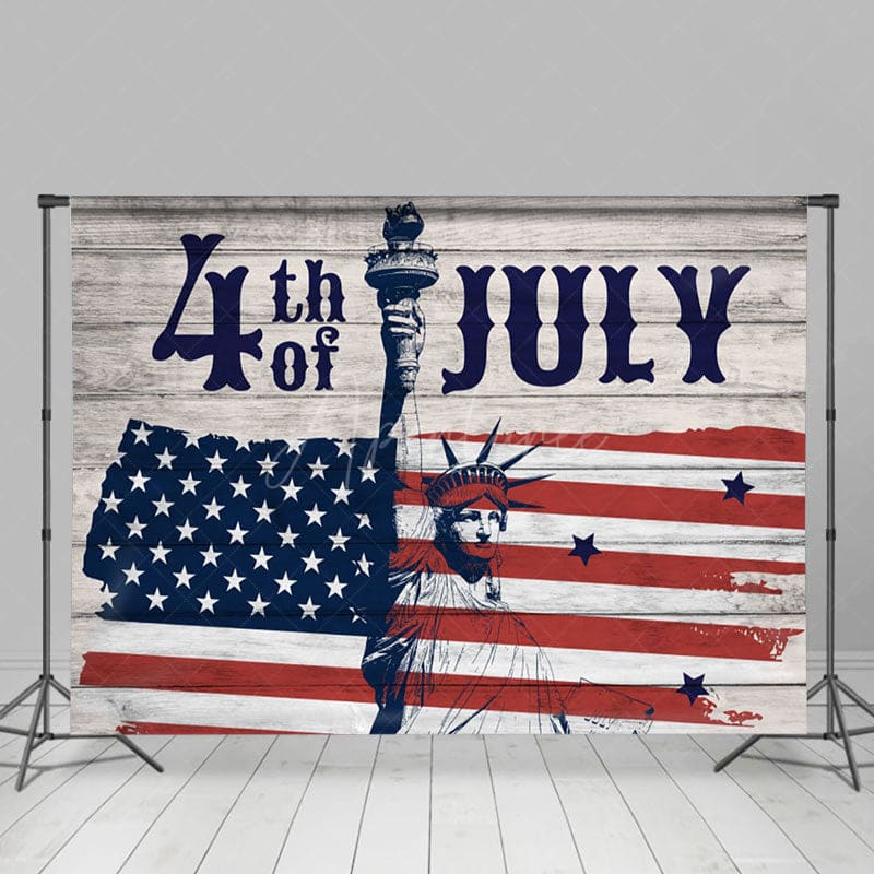 Aperturee - Aperturee 4th Of July Wooden American Flag Holiday Backdrop