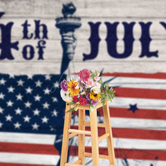 Aperturee - Aperturee 4th Of July Wooden American Flag Holiday Backdrop