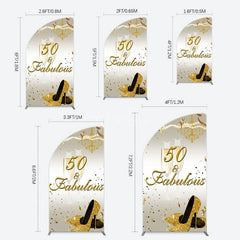 Aperturee - Aperturee 50 And Fabulous Gold Happy Birthday Half Moon Arch Backdrop