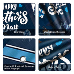 Aperturee - (7 Day Delivery)Aperturee Blue Tie Happy Father’s Day Backdrop for Festive Decor