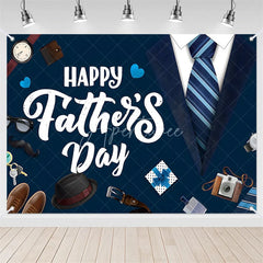 Aperturee - (7 Day Delivery)Aperturee Blue Tie Happy Father’s Day Backdrop for Festive Decor