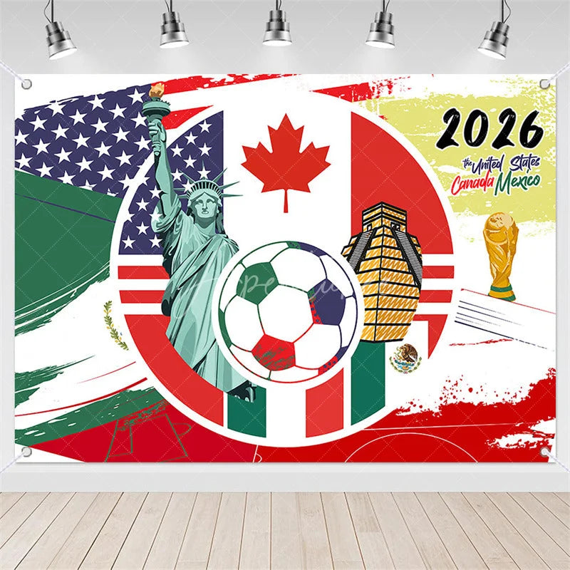 Aperturee - (7 Day Delivery)Aperturee Global Sports 2026 Soccer Event Holiday Backdrop