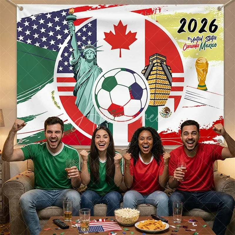 Aperturee - (7 Day Delivery)Aperturee Global Sports 2026 Soccer Event Holiday Backdrop