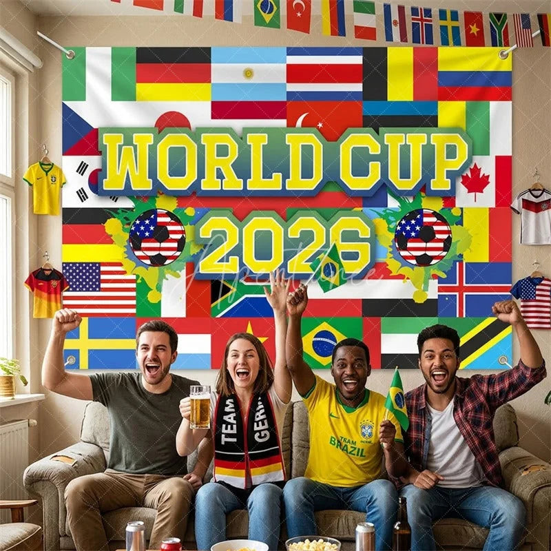 Aperturee - (7 Day Delivery)Aperturee International World Cup 2026 Sport Event Backdrop for Decor