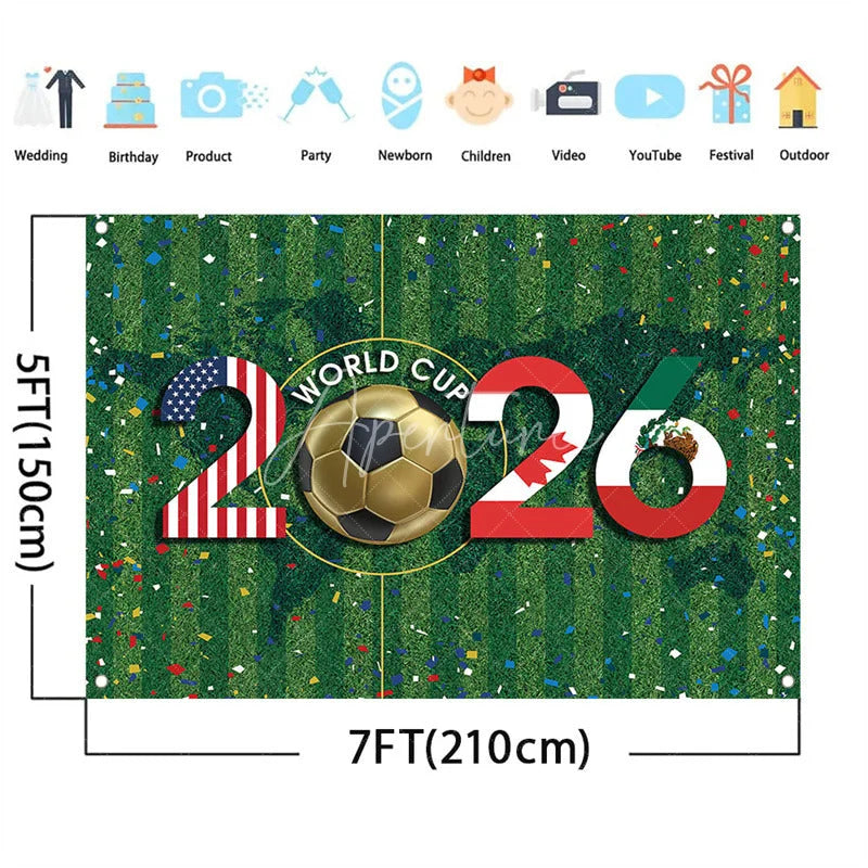 Aperturee - (7 Day Delivery)Aperturee Vibrant Soccer Green Field Tournament 2026 Holiday Backdrop
