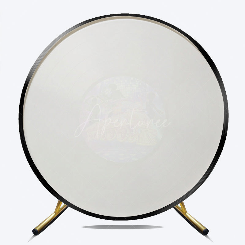Aperturee - Aperturee 70s Disco Party Round Backdrop Soul Train on a Vinyl Record Retro Funk and R&B Dance Themed Photo Prop Decor