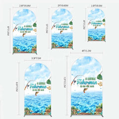 Aperturee - Aperturee A Little Fisherman is on the Way Arch Backdrop Lake Fishing Boat Baby Shower Decoration